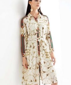 Đầm nâu nhạt PK cổ